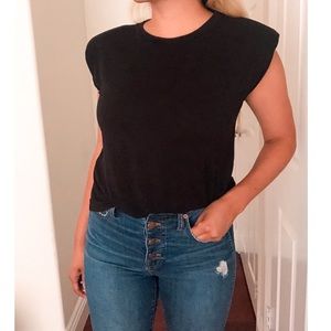 Black Shoulder Pad Top Size Small Medium Large